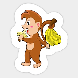 Monkey with Bananas Sticker